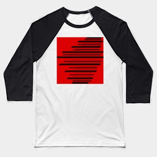 Black on red lines Baseball T-Shirt